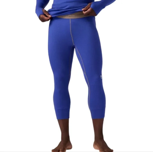 BACKCOUNTRY Merino Wool Cedars Electric Blue Midweight 3/4 Baselayer Bottoms XXL