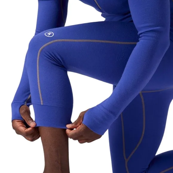 BACKCOUNTRY Merino Wool Cedars Electric Blue Midweight 3/4 Baselayer Bottoms XXL