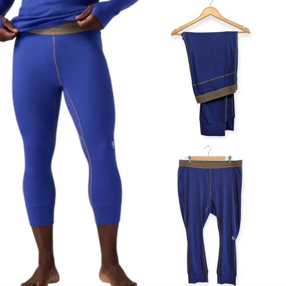 BACKCOUNTRY Merino Wool Cedars Electric Blue Midweight 3/4 Baselayer Bottoms XXL