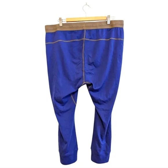 BACKCOUNTRY Merino Wool Cedars Electric Blue Midweight 3/4 Baselayer Bottoms XXL