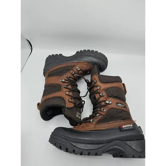 Baffin Technology Hammer 12&quot; Boots Mens Size 9 Brown Leather Winter Warm Hiking