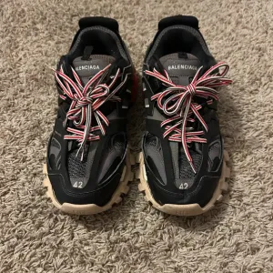 Balenciaga Black Sneakers with Red and White Laces