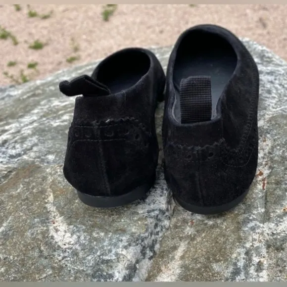 BALENCIAGA Paris‎ Black Wingtip Flats Suede Shoes
