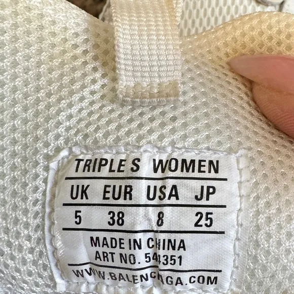 Balenciaga Triple S sneakers 38 women white Clear sole