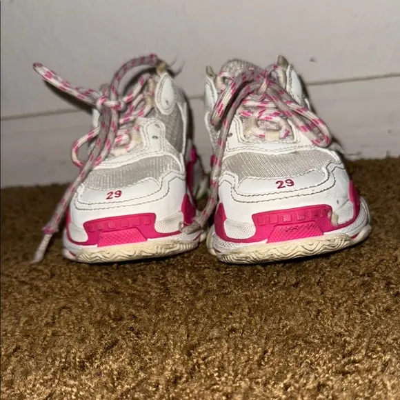 Balenciaga triple s White and Pink Chunky Sneakers