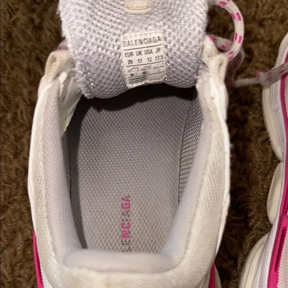 Balenciaga triple s White and Pink Chunky Sneakers