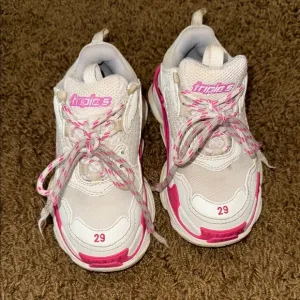 Balenciaga triple s White and Pink Chunky Sneakers