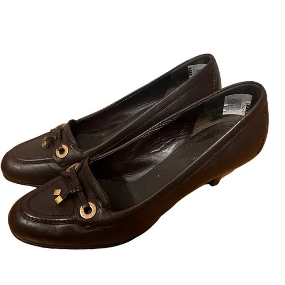 Bally Brown Heeled Loafer -EU 39/ US 8.5