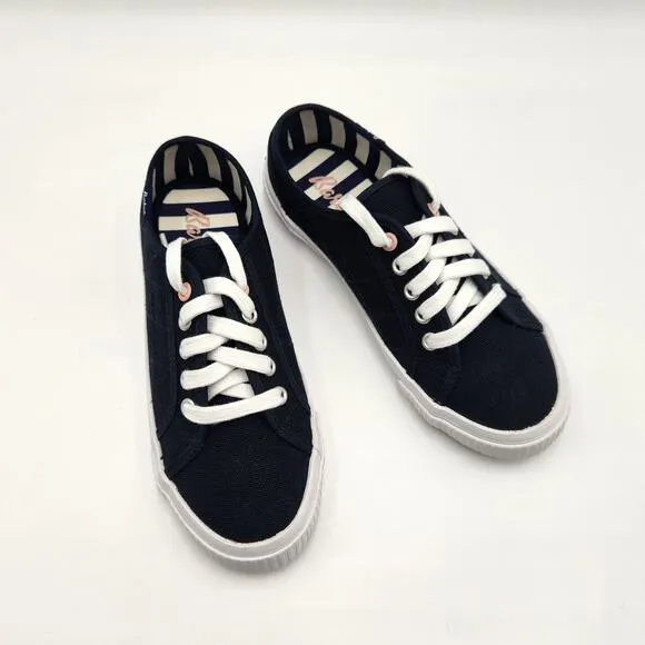 Barbour Women Navy Canvas Hailey Comfort Lace Up Low Top Sneakers Size US 6