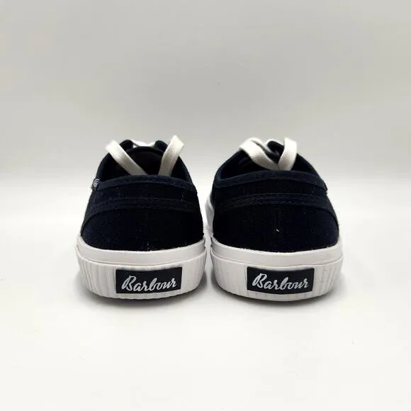 Barbour Women Navy Canvas Hailey Comfort Lace Up Low Top Sneakers Size US 6