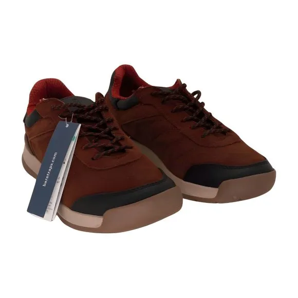 BareTraps Coffee &amp; Black Newton Waterproof Suede Sneaker Mens Shoes Size 9