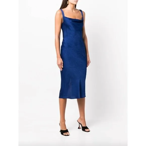 baum und pferdgarten Agamora Midi Slip Dress Dress Blue Womens Size 40 US 8
