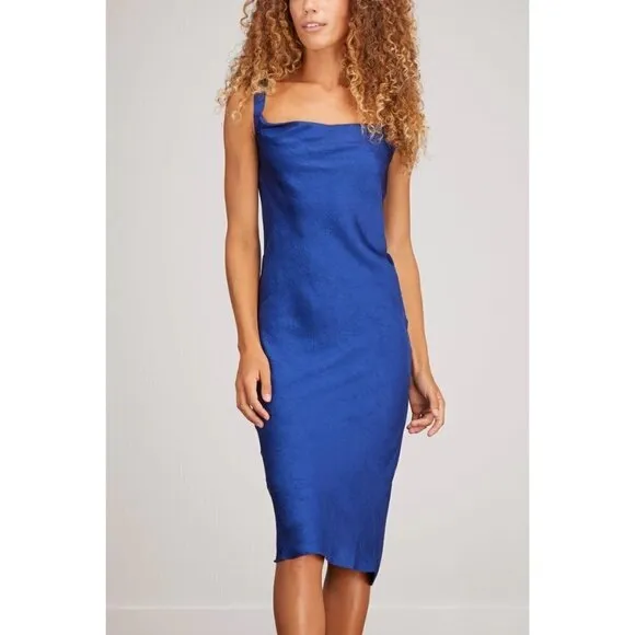baum und pferdgarten Agamora Midi Slip Dress Dress Blue Womens Size 40 US 8