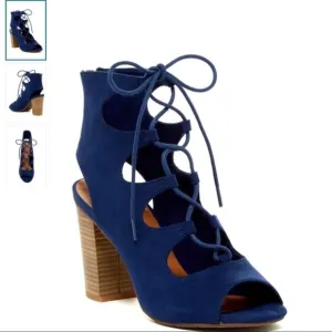 BC Vivacious Indigo Vegan V-Suede Lace Up Sandal