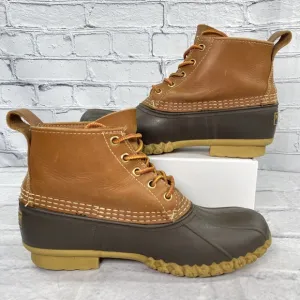 Bean Boots By LL Bean Unlined 6&quot; Size EM Men 7 Women 9 Waterproof Duck Boot