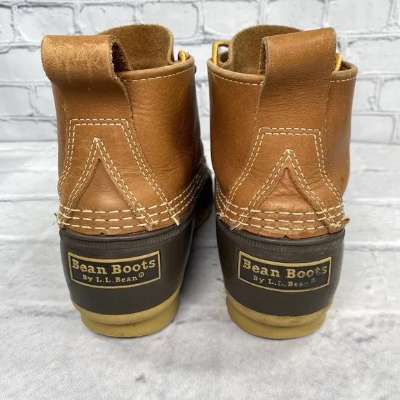 Bean Boots By LL Bean Unlined 6&quot; Size EM Men 7 Women 9 Waterproof Duck Boot