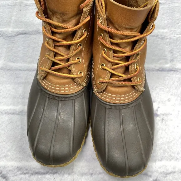 Bean Boots By LL Bean Unlined 6&quot; Size EM Men 7 Women 9 Waterproof Duck Boot