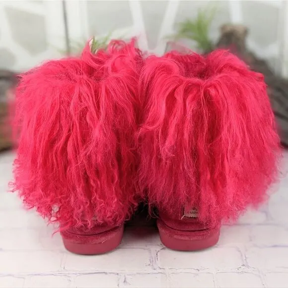 Bearpaw Boo Toddler Electric Pink Shaggy Boots