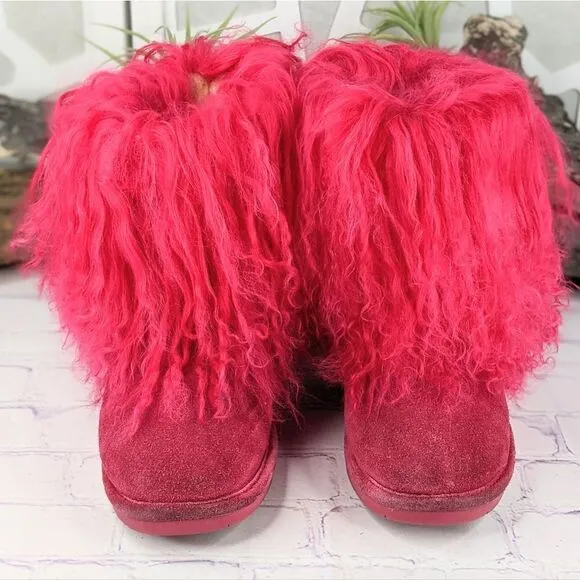 Bearpaw Boo Toddler Electric Pink Shaggy Boots