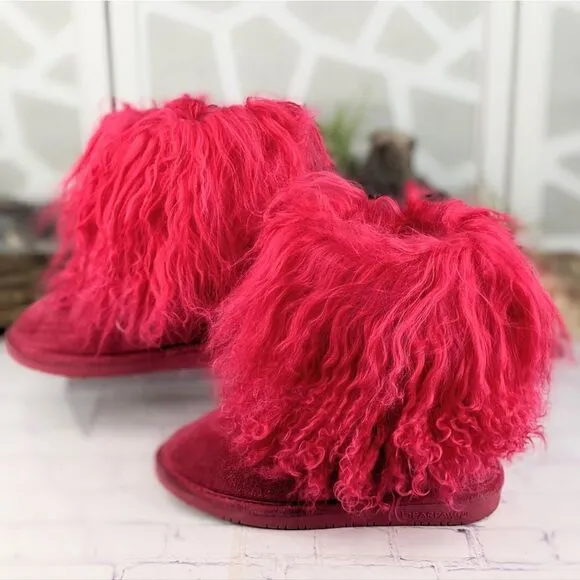 Bearpaw Boo Toddler Electric Pink Shaggy Boots