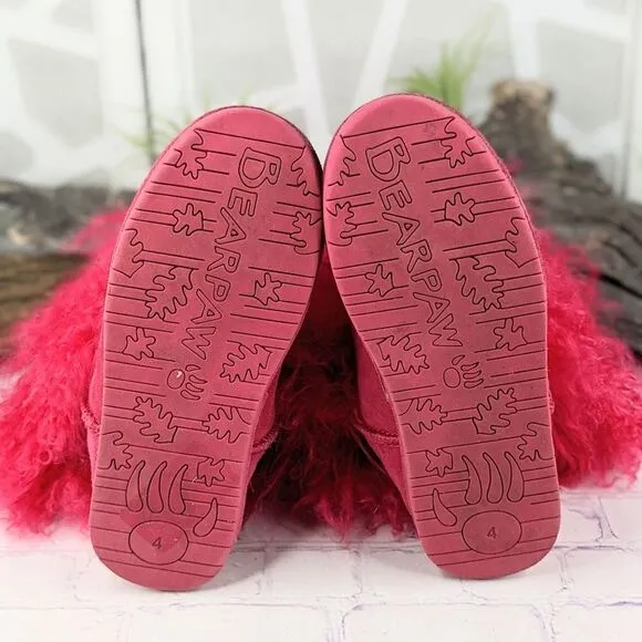 Bearpaw Boo Toddler Electric Pink Shaggy Boots