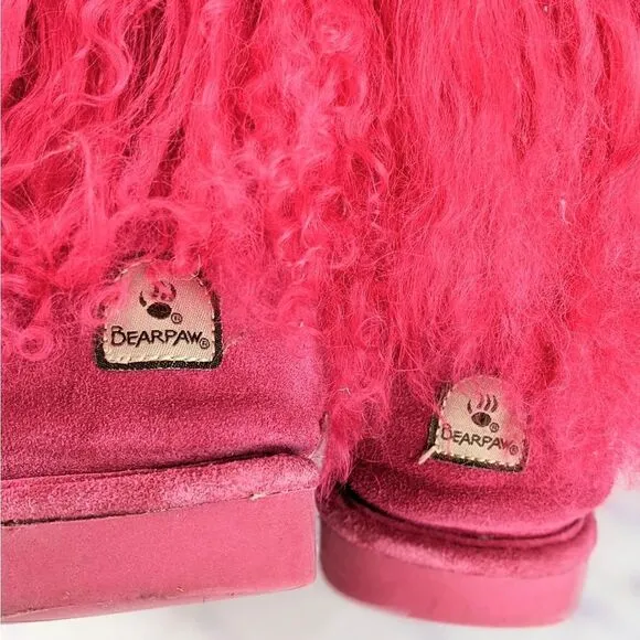 Bearpaw Boo Toddler Electric Pink Shaggy Boots