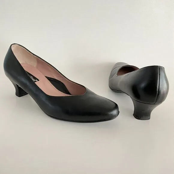 Beautifeel Pumps Women 37 US 6-6.5M Black Leather Low Heel Arch Support Shoes
