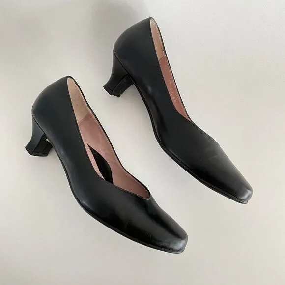 Beautifeel Pumps Women 37 US 6-6.5M Black Leather Low Heel Arch Support Shoes