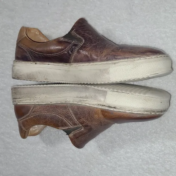 Bed|Stu Women's Hermione Leather Slip-On  Teak Rustic Sneakers Size 6