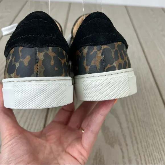 Bellstaff Dagenham Leopard Canvas/Suede Low Top Sneakers US5/35 Tasmin Gold $555