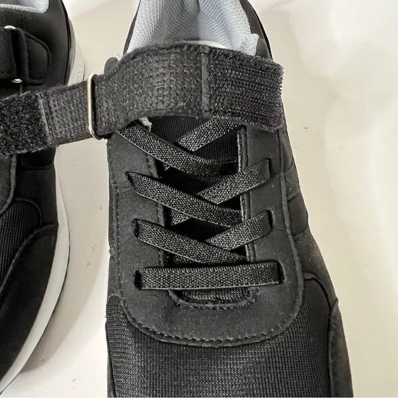 Beltwell Mens Wide Edema Adjustable Black Walking Comfort Sneakers Size 8.5