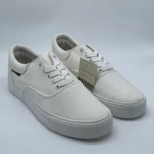 Ben Sherman lace up canvas sneakers in white