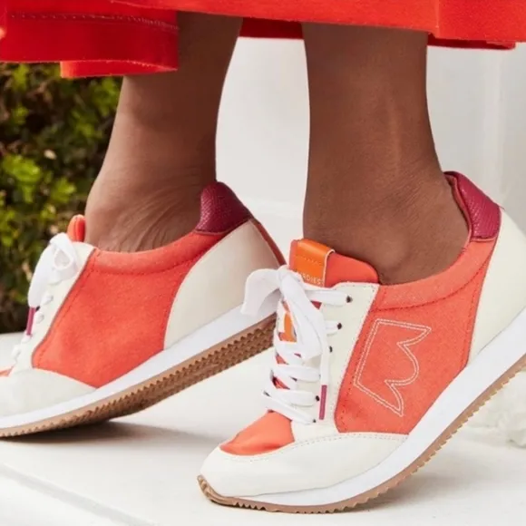 Birdies Roadrunner Women's Sneakers, Orange &amp; Cream Color Size 9