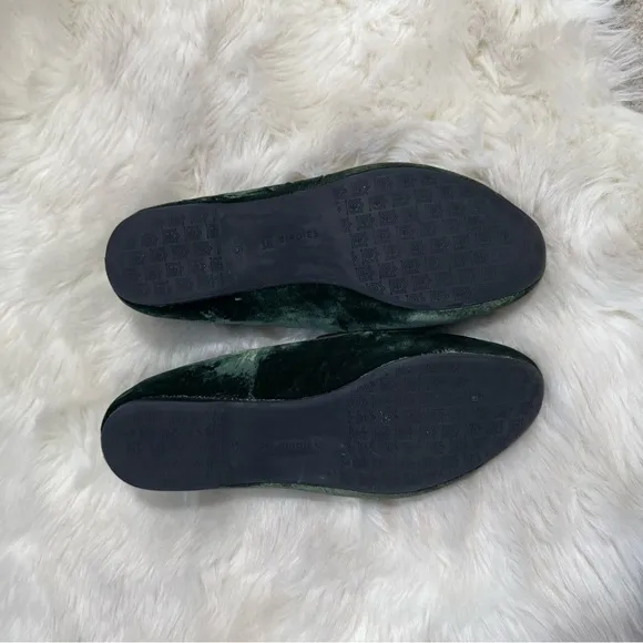 BIRDIES The Starling Loafer Olive Green Velvet Shoes Size 8.5 8‎ 1/2 Casual Work