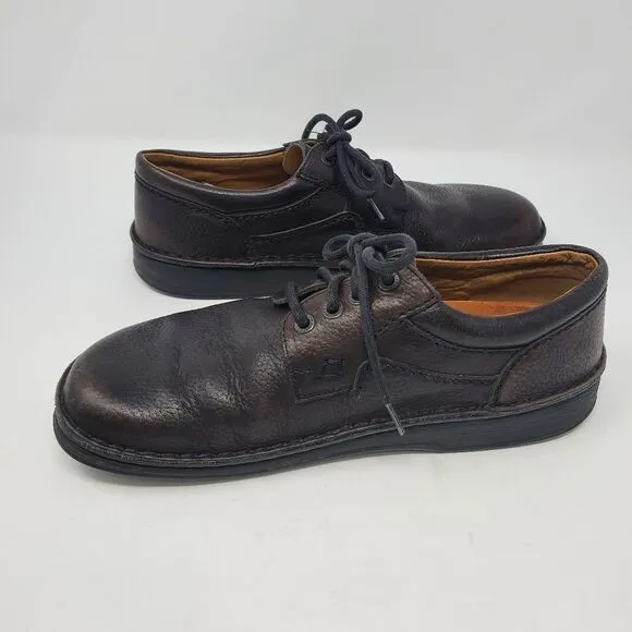 BIRKENSTOCK BROWN LEATHER LACE UP OXFORD SHOES UNISEX MEN 8 WOMEN 10 GERMANY