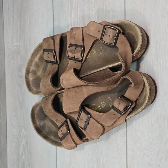 Birkenstock Milano Mens Leather Sandals Flats shoes sz 45/12 Regular