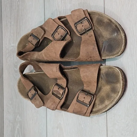 Birkenstock Milano Mens Leather Sandals Flats shoes sz 45/12 Regular