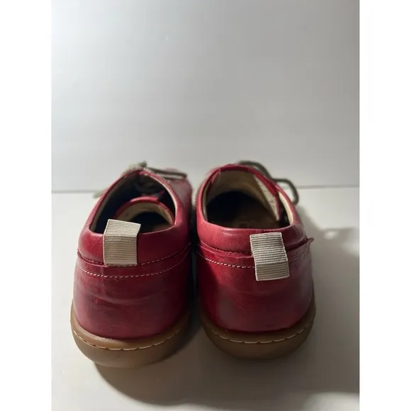 Birkenstock Red Leather Lace-Up Shoes