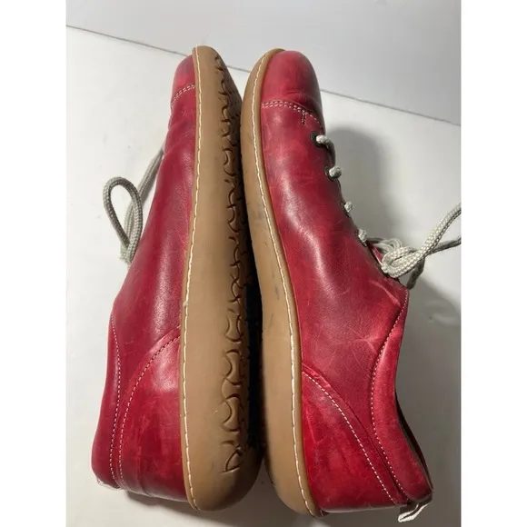 Birkenstock Red Leather Lace-Up Shoes