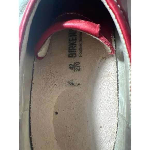 Birkenstock Red Leather Lace-Up Shoes