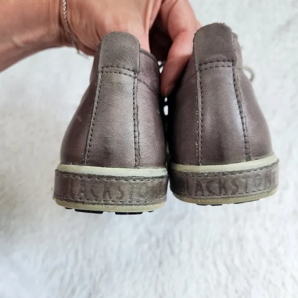 Blackstone 37 Leather Lace Up Mid Sneakers Charcoal