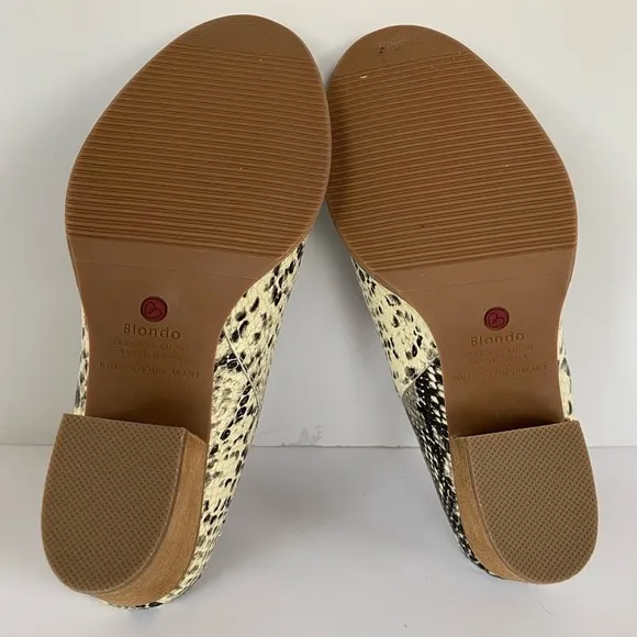 Blondo animal print waterproof mule heel women’s shoes size 8M.