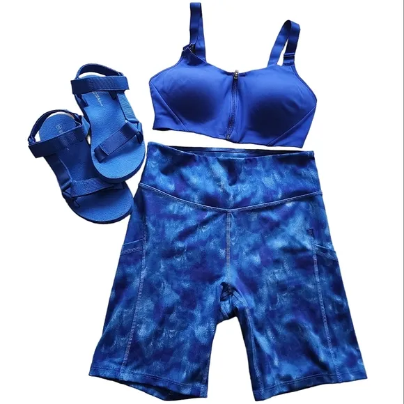 💎Blue Biker Short Set💎