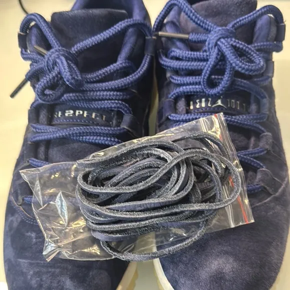 Blue Suede Sneakers with Gum Sole