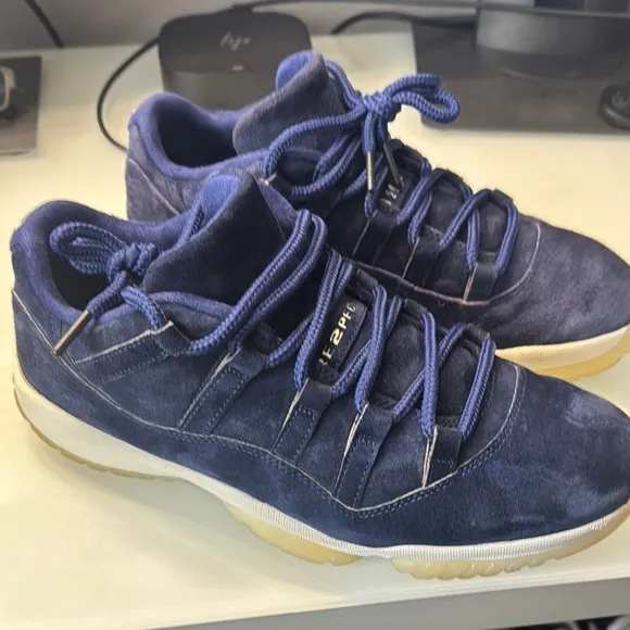 Blue Suede Sneakers with Gum Sole