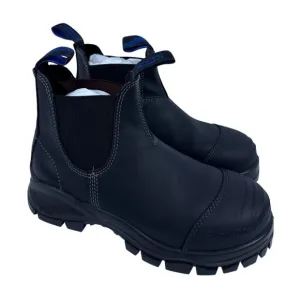 Blundstone #990 Unisex Safety Toe Black Leather Chelsea Boot Women's US 9.5