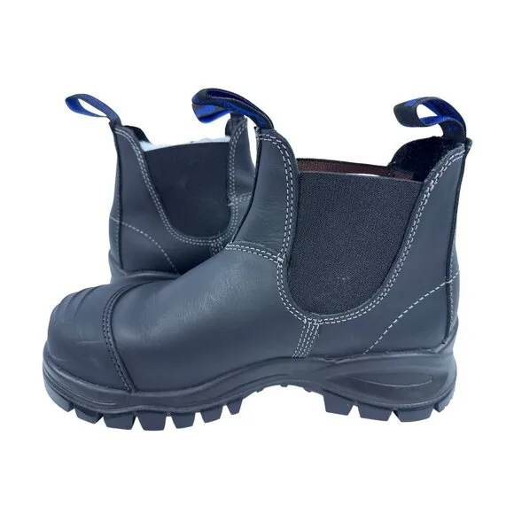 Blundstone #990 Unisex Safety Toe Black Leather Chelsea Boot Women's US 9.5