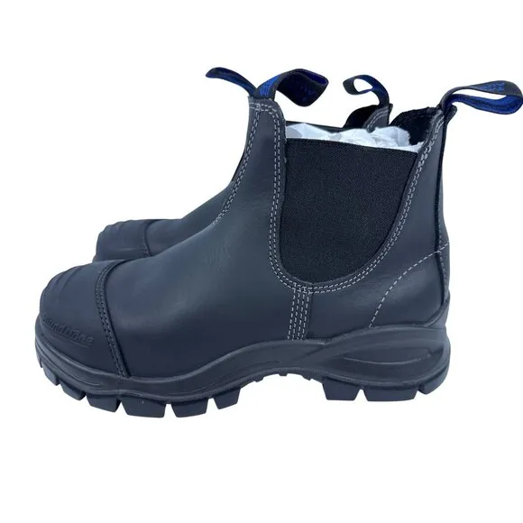 Blundstone #990 Unisex Safety Toe Black Leather Chelsea Boot Women's US 9.5