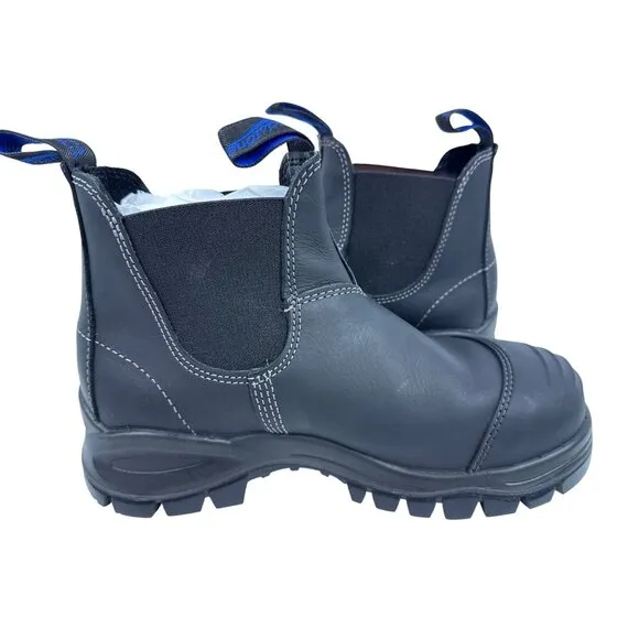 Blundstone #990 Unisex Safety Toe Black Leather Chelsea Boot Women's US 9.5