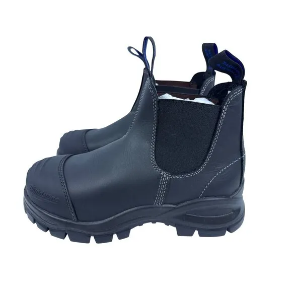 Blundstone #990 Unisex Safety Toe Black Leather Chelsea Boot Women's US 9